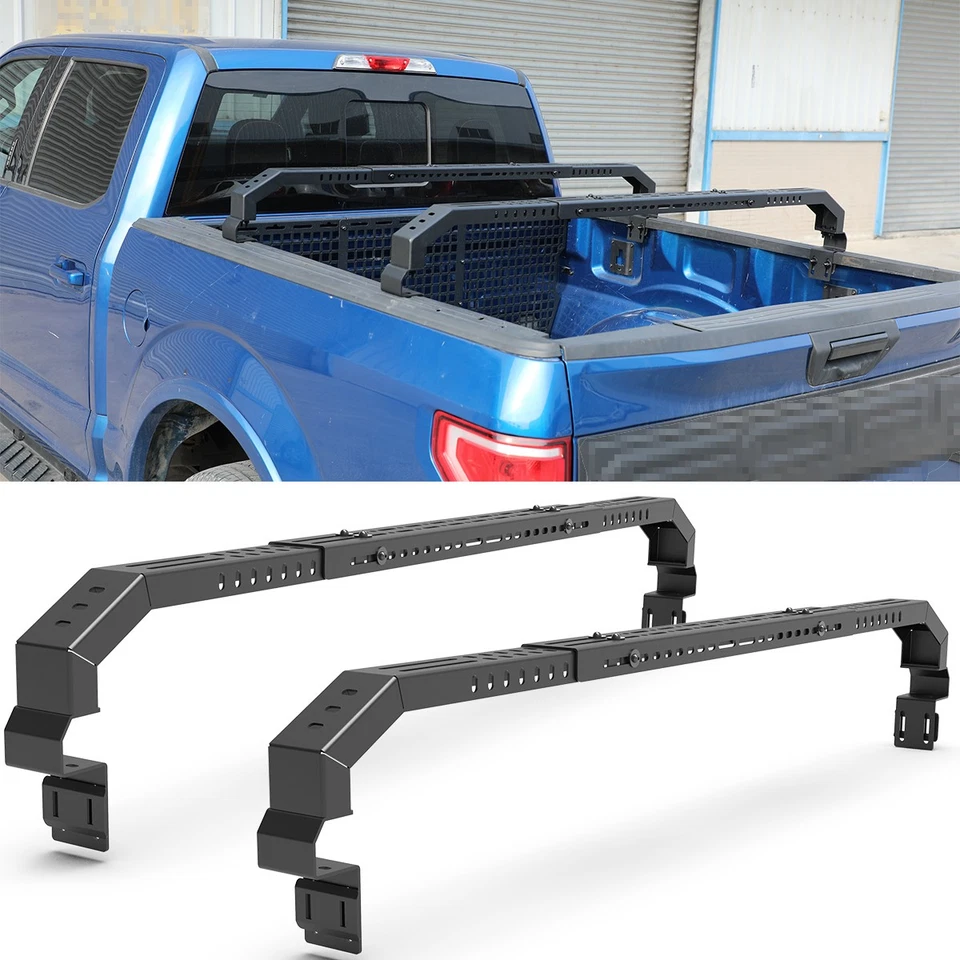 For 1993-2011/2019-2025 Ford Ranger Truck Bed Rack Sport Cross Bars Steel Pairs - Image 2 of 4