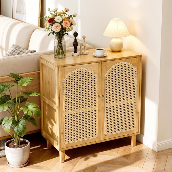 Sideboard Anrichte Kommode KüChenschrank Mehrzweckschrank Beistellschrank Bambus-image