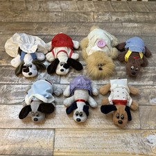 Vintage Tonka Pound Puppies Lot Of 7 Wearing Clothes 1980s Newborns 7  -9  