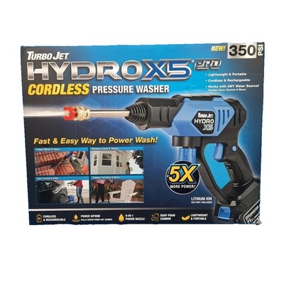 Ontel Turbo Jet HydroX5Pro Portable Cordless PressureWasher 21V 3000mAh OPEN BOX