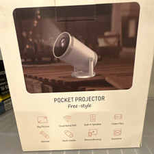 Pocket Projector Free-style TFT LCD Desktop Portable White w/ Remote