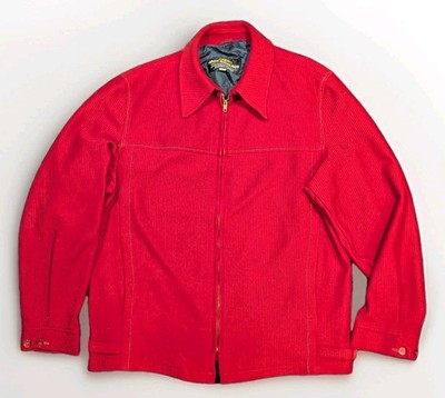 Vintage 70s Jack Nicklaus WeatherKnit Polyester Jacket 44 Long USA Red