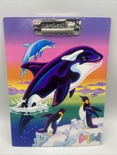 Lisa Frank Max Splash Clipboard RARE - Dolphin Orca Penguin - HTF 90s Top Art