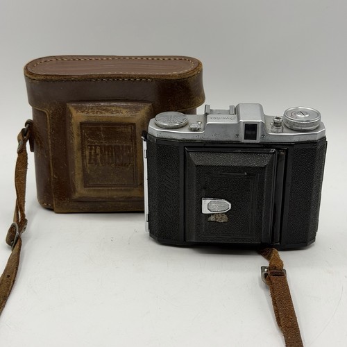 VINTAGE ZENOBIA 120 ROLL FILM CAMERA 75MM F3.5 HESPER DOC-Rapid LENS w/case READ