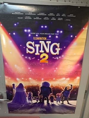 Sing 2 cast Original Movie Poster 27x40 Rolled for backlit light box