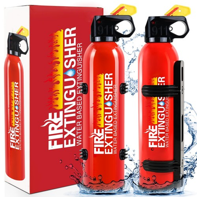 #ad 2pc Small Fire Extinguisher with Wall Mount Water Based Car RV Truck Marine Home $43.96