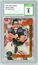 BRETT FAVRE 1991 Action Packed Rc #21 CSG 8 Green Bay Packers HOF Rookie