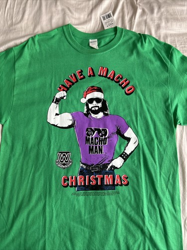 “Macho Man” Randy Savage WWF WWE Madness Have A Macho Christmas! Rare Sz XL NWT - Picture 3 of 15