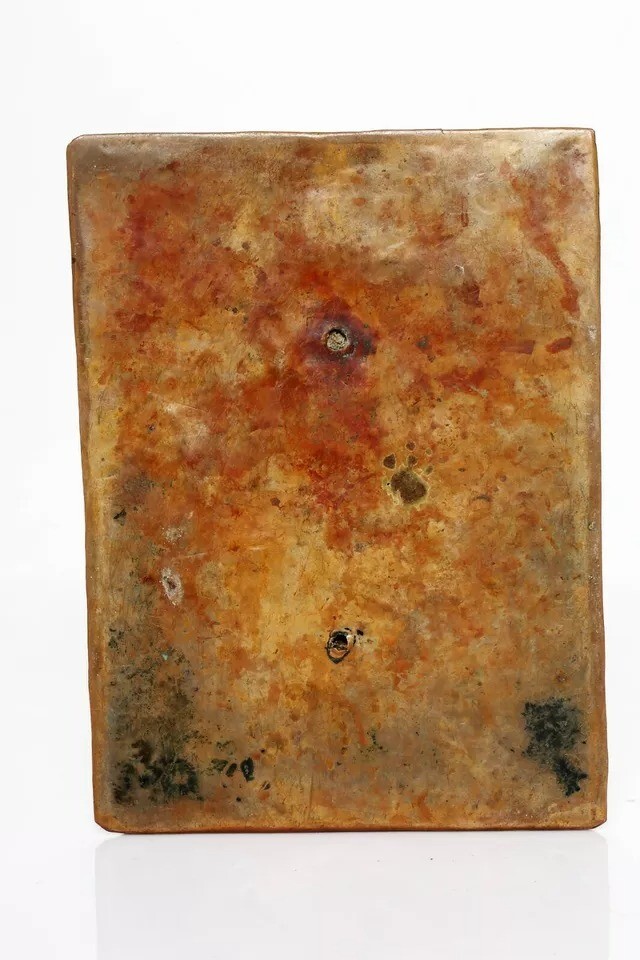 Ancient Rare Copper Lord Shiva Shivlinga Nandi Yali Engraved Statue Plaque