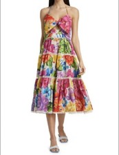 NWT $335 FARM RIO RAINBOW CHITA FLOWER MIDI DRESS, MEDIUM