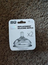 Comotomo Silicone Replacement Nipples Slow Flow 0-3 Months 2pk