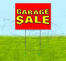 GARAGE SALE 18x24 Yard Sign WITH STAKE Corrugated Bandit USA YARD