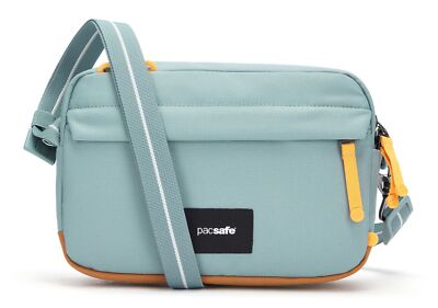 pacsafe Go Crossbody Bag Umhängetasche Tasche Fresh Mint blaugrau hellbraun Neu