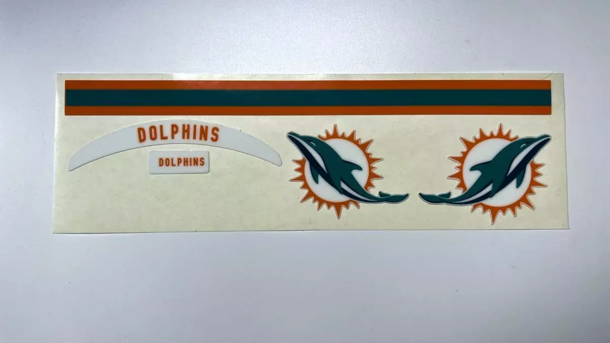 Miami Dolphins Miami Vice Mini Football Helmet Decal Set