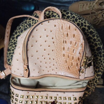 Mini Studded Taupe fashion backpack | eBay display picture 1