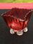 thumbnail 3  - Antique Cranberry Glass Footed Pot vase pinched feet Victorian