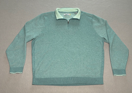 Tommy Bahama Mens XL Quarter Zip Pullover Island Zone Sweater Seafoam Green - Bild 3 von 8