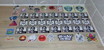 GROSSES STICKER KONVOLUT - SHEPARD FAIREY - OBEY + ANDERE AUCH EINIGE GEMISCHTE STICKER