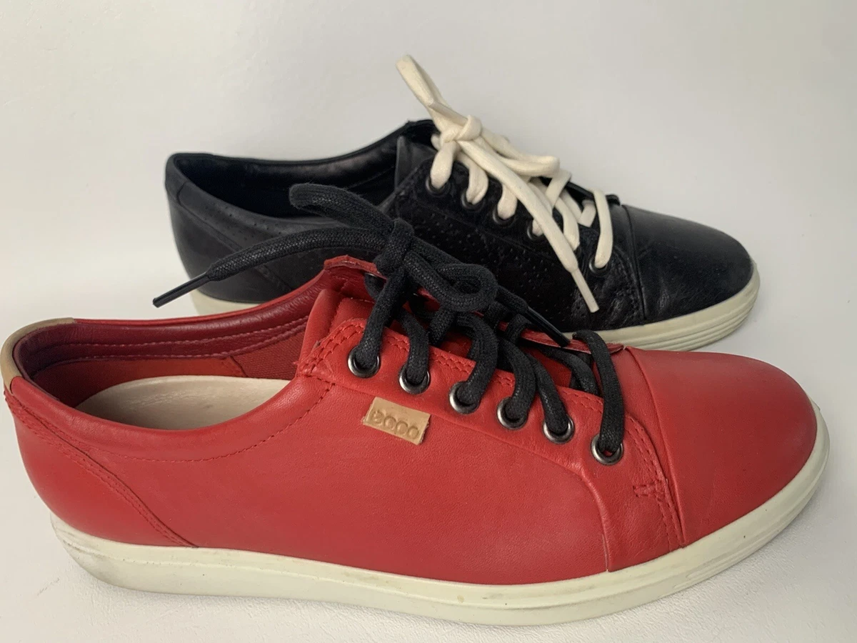 ECCO Soft Red Black Mismatch (40 EU) Women Casual Sneakers Lace Up | eBay