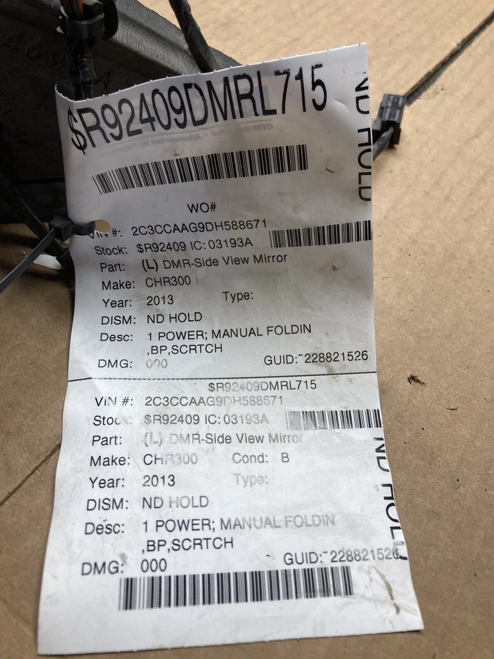 Espejo retrovisor eléctrico lateral izquierdo térmico Chrysler 300 2011-2015 OEM #1508 Foto 4 de 4