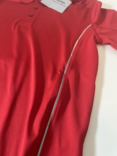 Lands' End School Uniform Boy's Short Sleeve Shirt Red Reflective Medium 10-12 - Picture 6 of 12