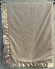 Cloud Island Baby Pink Blanket With Darin Pink Trim 31x40 EUC
