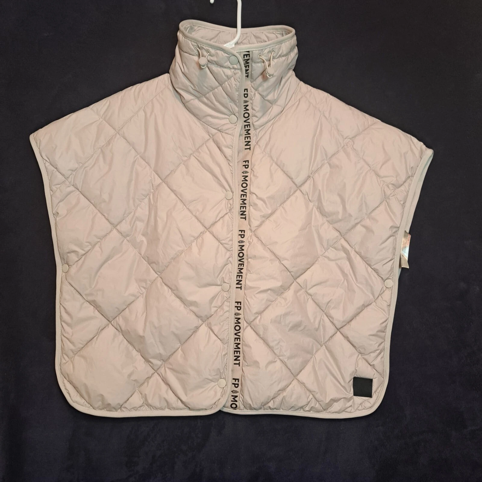NWOT Free People Movement Chill Out Packable Puffer Poncho Vest One Size Beige