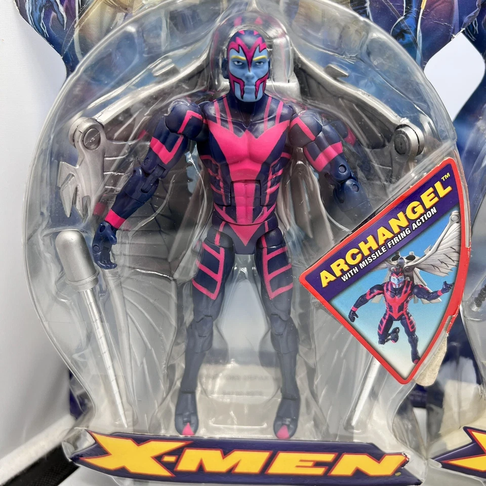 Conjunto de 4 bonecos de ação Marvel Legends Classic X-Men Beast, Archangel Toybiz - Imagem 4 de 4