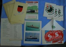 Lot of Menus, Passenger Lists & Ephemera from 1950s Cunard Lines Parthia & Media