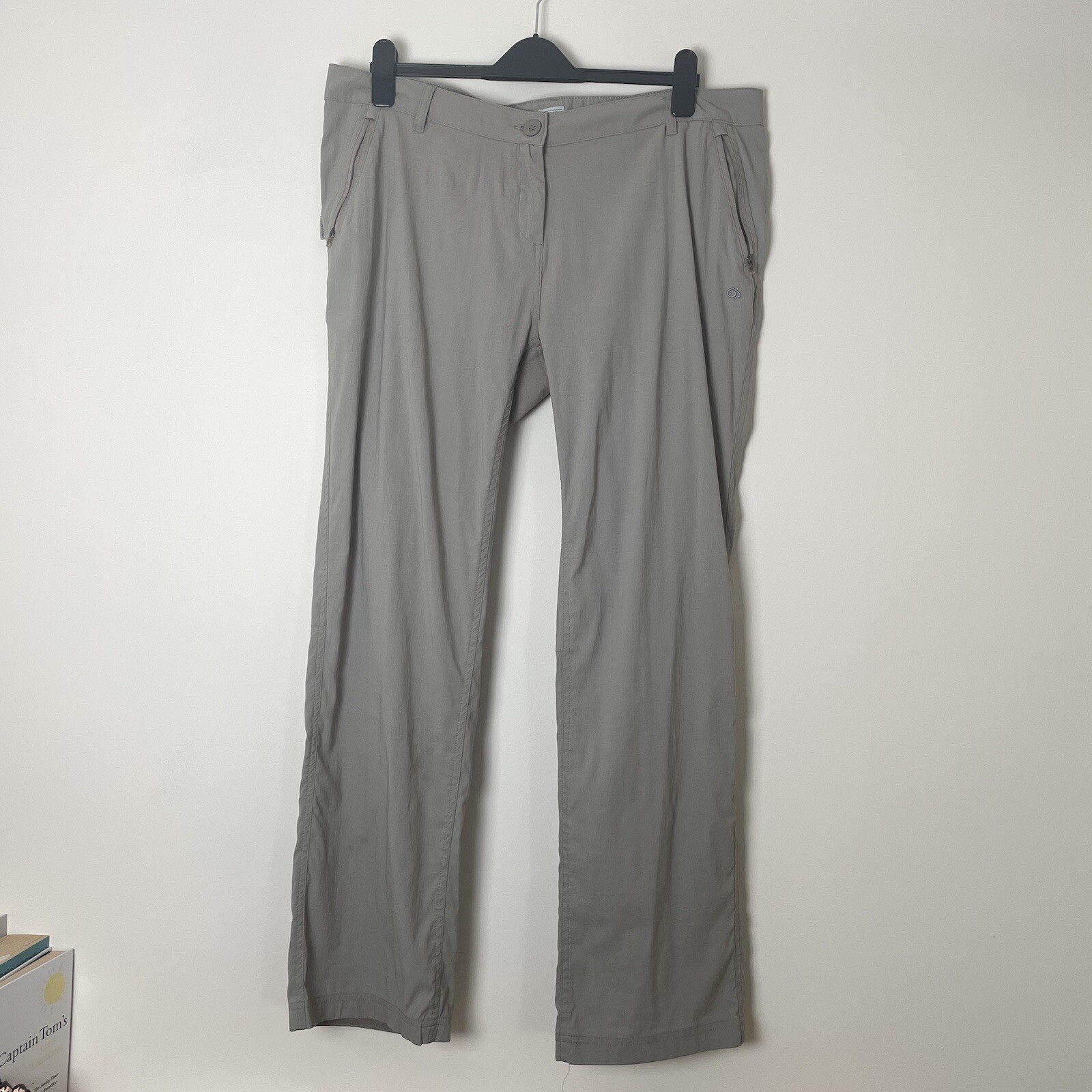 Craghoppers Kiwi ProStretch Beige Trousers Hiking Walking Size UK 16 Reg VGC