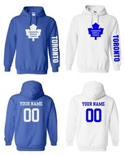Toronto Maple Leafs Logo Hockey Pullover Hoodie w/Custom Name Next Day Ship 