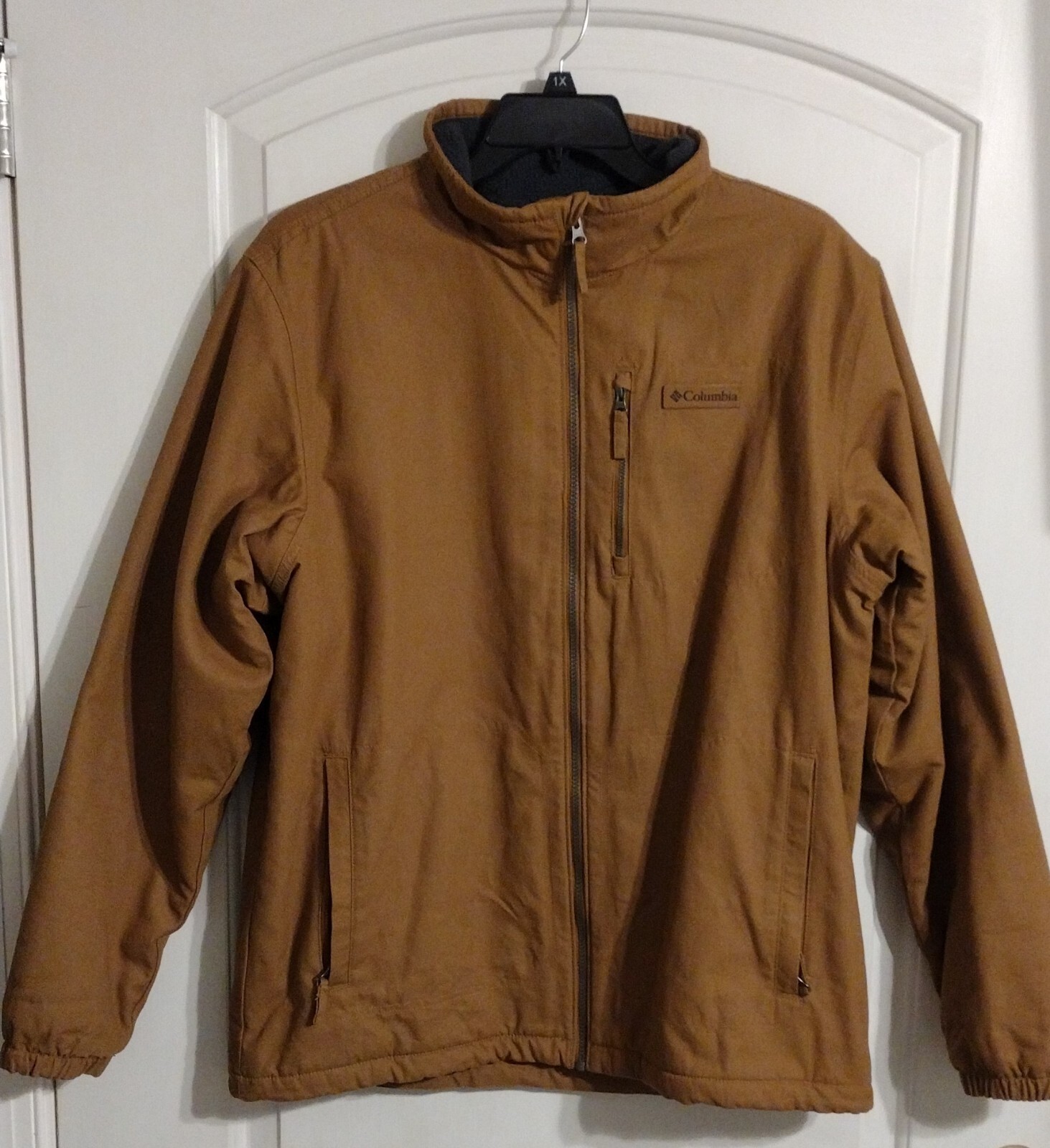 Columbia Heavy Fleece Lined Zip Up Hoodless Jacket Size Large