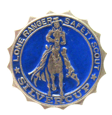 Lone Ranger Pinback c. 1934 LONE RANGER SILVERCUP SAFETY SCOUT pinback button badge radio ...