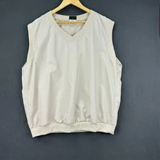 Eagles Ridge 19th Hole Vest Mens Large Cream Golfing Attire Wind Breaker