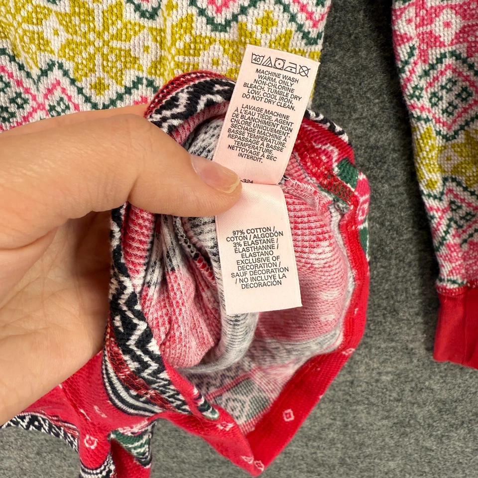 Ropa de dormir Victoria's Secret One Piece para mujer S pequeña roja geométrica manga larga Foto 4 de 4