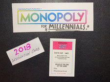Tarjeta de destino Monopoly For Millennials VEGAN BISTRO 2018