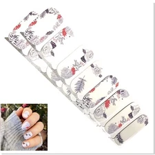 Jaysea Arts Nail Wraps Color White Winter Rose Fairytale Street Polish Art, B4G1