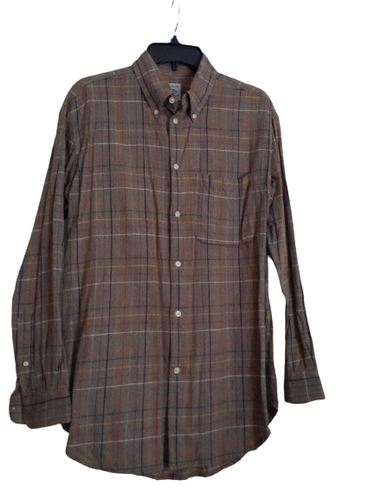 Latitude Northern Isles Men's Casual Shirt Sz M Medium Check Brown Long Sleeve