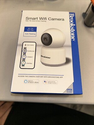 Brookstone BR-CM-WF-OO6-WT Smart WiFi Auto-Tracking Security Camera - White