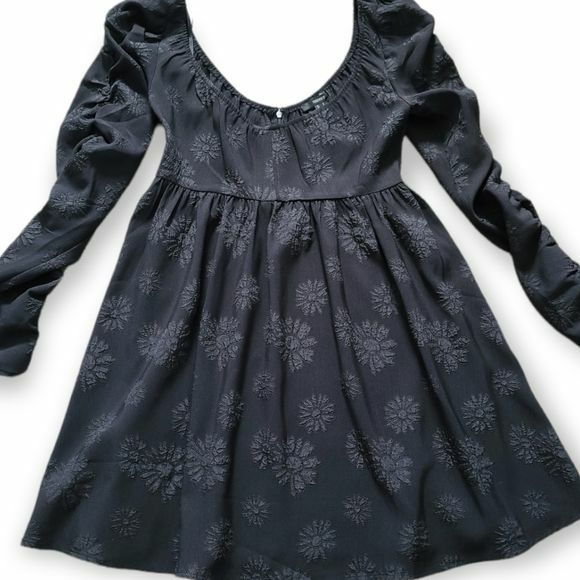 Forever21 Black Floral Embroidered Dress NWT | eBay