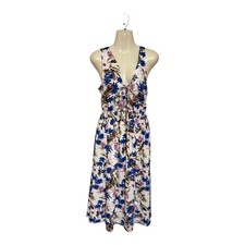 Anthropologie EVERLY womens Maxi Dress Sleeveless Floral Keyhole Back Size M