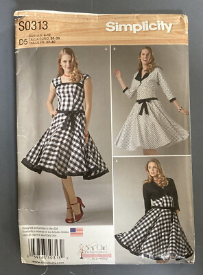 Simplicity Uncut S0313 Dress and Jacket Misses size 4-12  Sewing Pattern