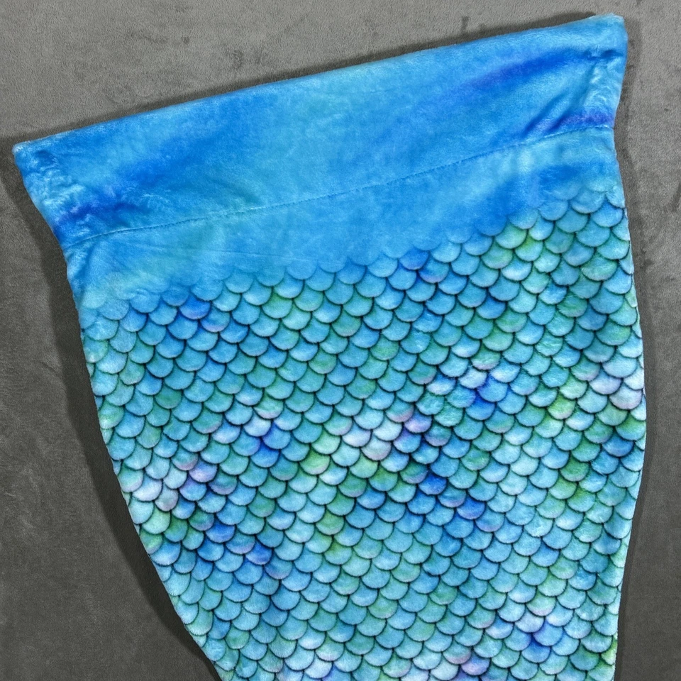 Mermaid Tail Throw Blanket Sleeping Bag Turquoise Comfy Tails Make Believe Play - Image 2 of 4