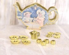 Vintage 1983 Tea Set with Container - Miniature - B.Shackman Company