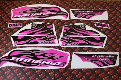 Vito's Maßgefertigt Vinyl Grafik 14MIL Aufkleber Yamaha Banshee Schwarz & Pink