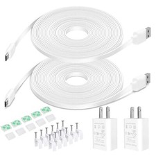 20FT Power Cord with Adapter for Wyze Cam v3/v4/OG/v3 Pro Blink SimplisafeArl...