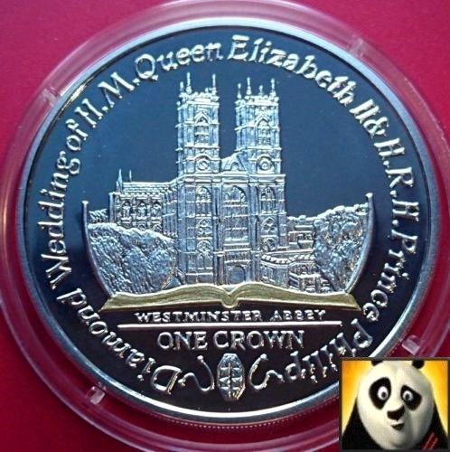 Silbermünze Isle of Man 1 One Crown Diamond Wedding Westminster Abbey 2007 PP - Bild 1 von 3