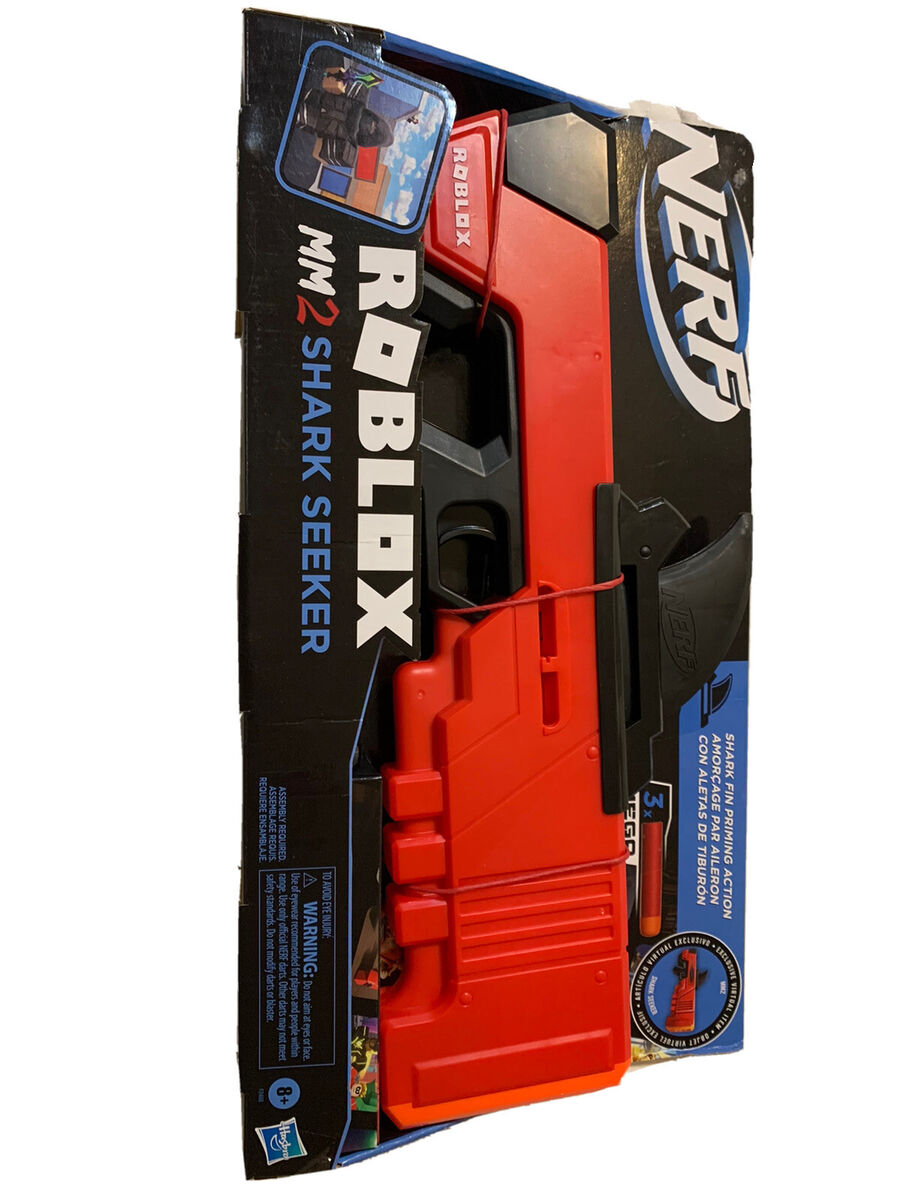 NERF Roblox MM2: Shark Seeker Dart Blaster, Shark-Fin Priming Virtual Item  195166124346