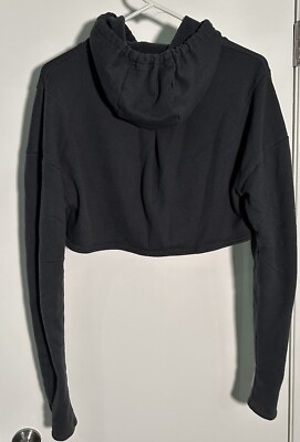 ALO Yoga Women's Full Zip Cropped Hoodie Sweatshirt Black Size XS