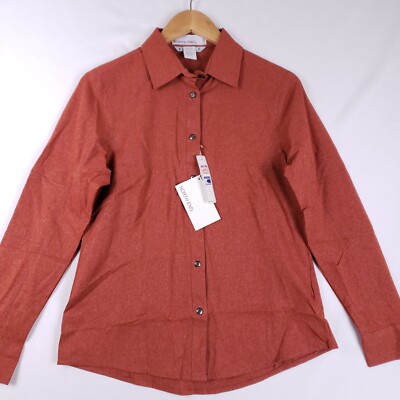 North End Ladies Button-Up Shirt S Red Long Sleeve Moisture Wicking Office